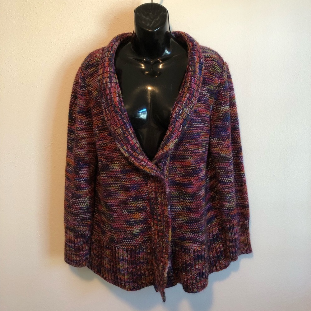 Coldwater Creek Multicolor Marled Knit Cardigan Medium